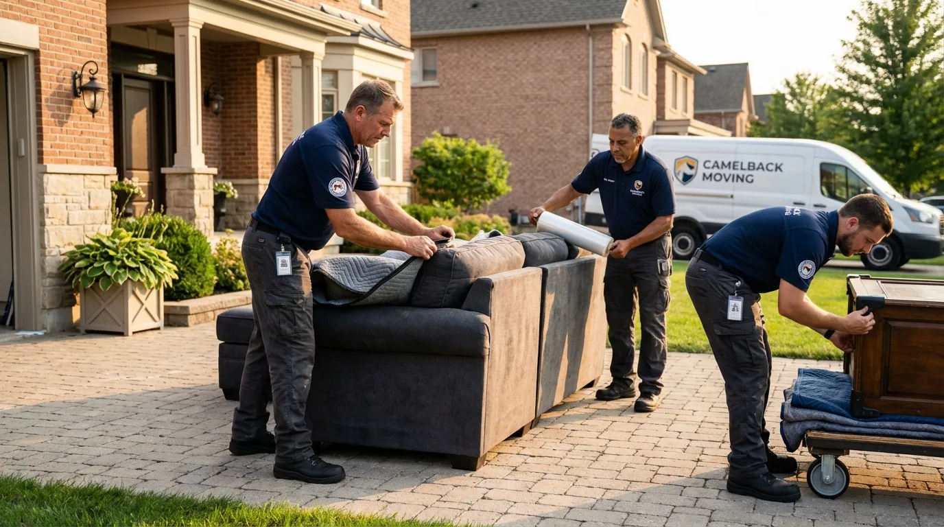 Large estate moving crew wrapping furniture in Grand Ronde, OR
