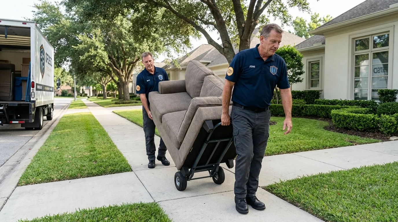 Local residential moving crew loading furniture in Grand Ronde, OR
