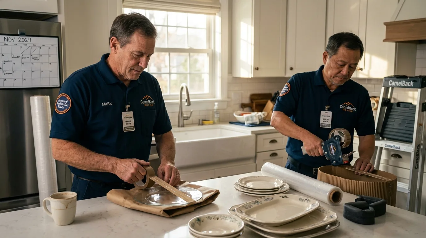 Professional crew packing kitchen dishware in Grand Ronde, OR